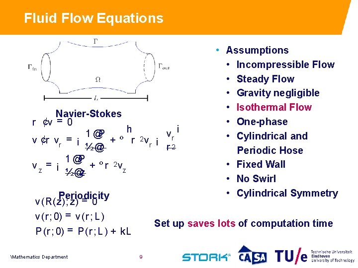 Fluid Flow Equations Navier-Stokes ¢ r v= 0 h i 1 @P v +