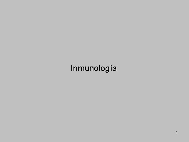 Inmunología 1 
