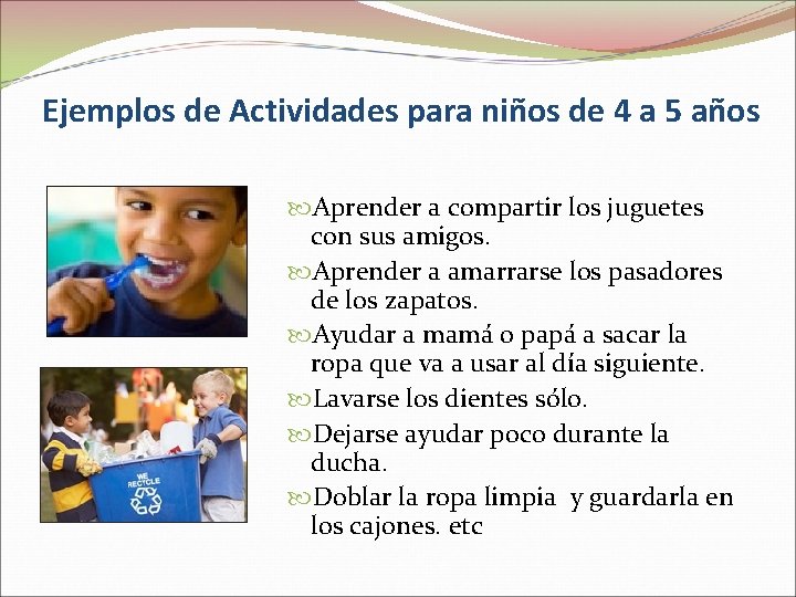 Ejemplos de Actividades para niños de 4 a 5 años Aprender a compartir los