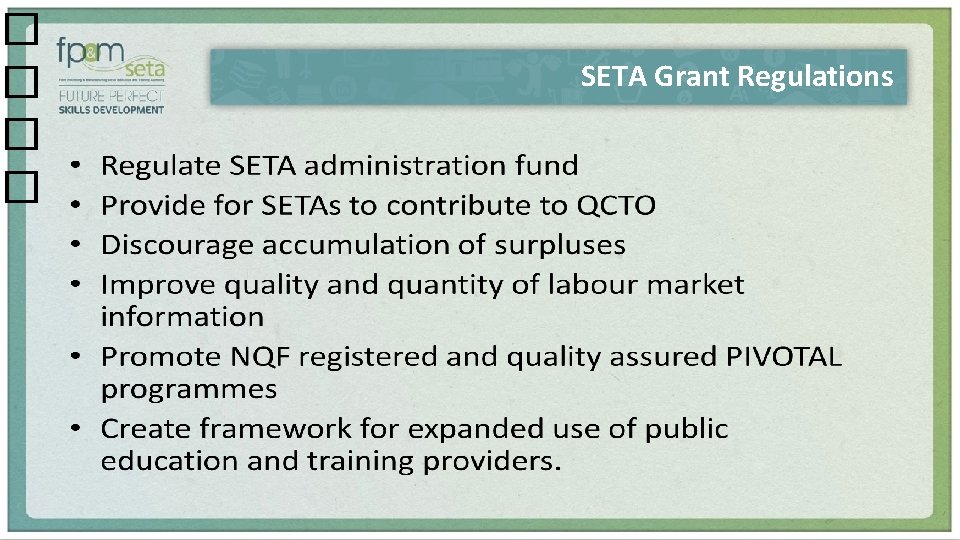 � � SETA Grant Regulations 