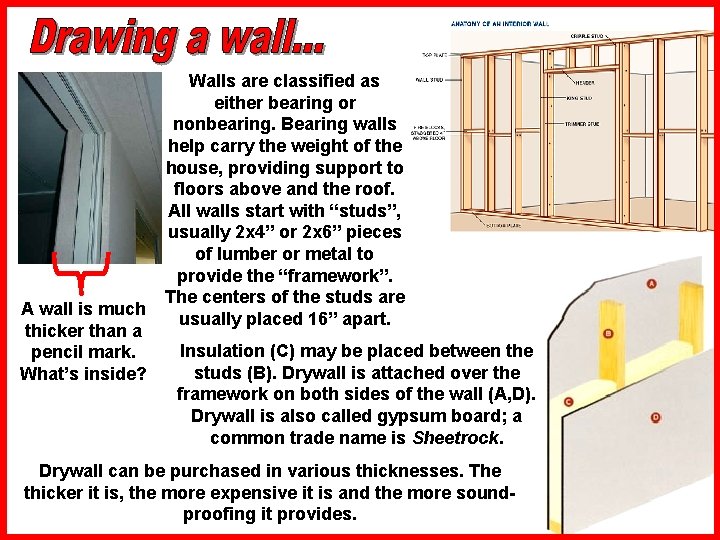 A wall is much thicker than a pencil mark. What’s inside? Walls are classified