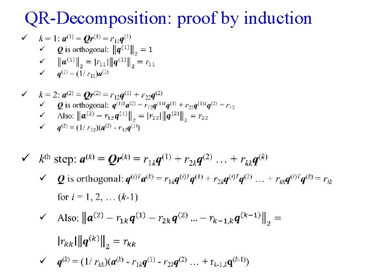 QR-Decomposition: proof by induction 