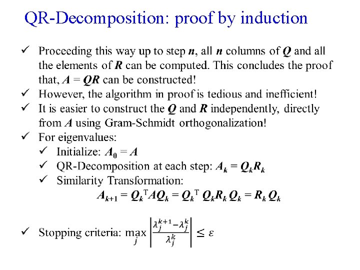 QR-Decomposition: proof by induction 