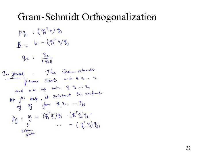 Gram-Schmidt Orthogonalization 32 