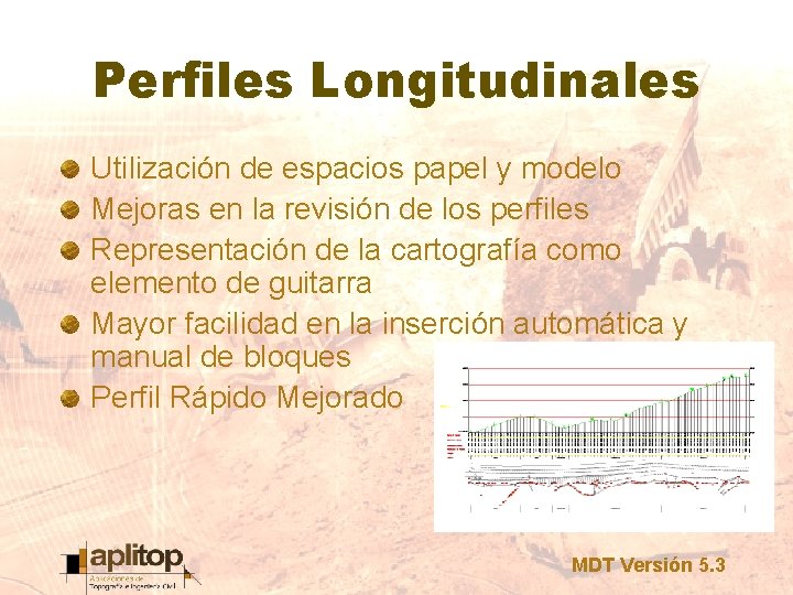 Perfiles Longitudinales Utilización de espacios papel y modelo Mejoras en la revisión de los