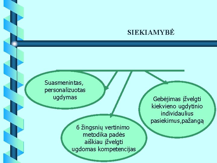 SIEKIAMYBĖ Suasmenintas, personalizuotas ugdymas 6 žingsnių vertinimo metodika padės aiškiau įžvelgti ugdomas kompetencijas Gebėjimas