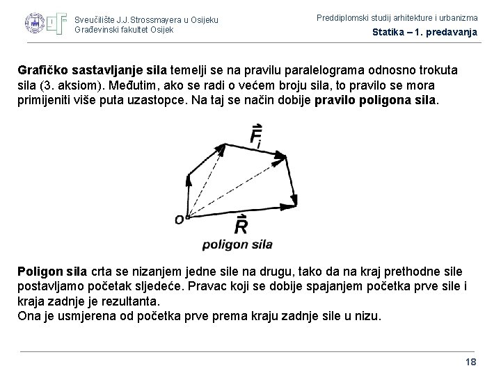 Sveučilište J. J. Strossmayera u Osijeku Građevinski fakultet Osijek Preddiplomski studij arhitekture i urbanizma