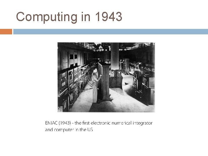 Computing in 1943 