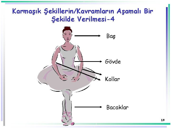 Karmaşık Şekillerin/Kavramların Aşamalı Bir Şekilde Verilmesi-4 Baş Gövde Kollar Bacaklar 19 Karmaşık Şekillerin/Kavramların Aşamalı Bir Şekilde Verilmesi-4 Baş Gövde Kollar Bacaklar 19