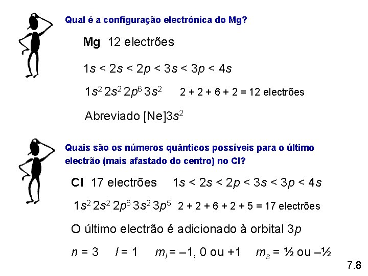 Qual é a configuração electrónica do Mg? Mg 12 electrões 1 s < 2 Qual é a configuração electrónica do Mg? Mg 12 electrões 1 s < 2