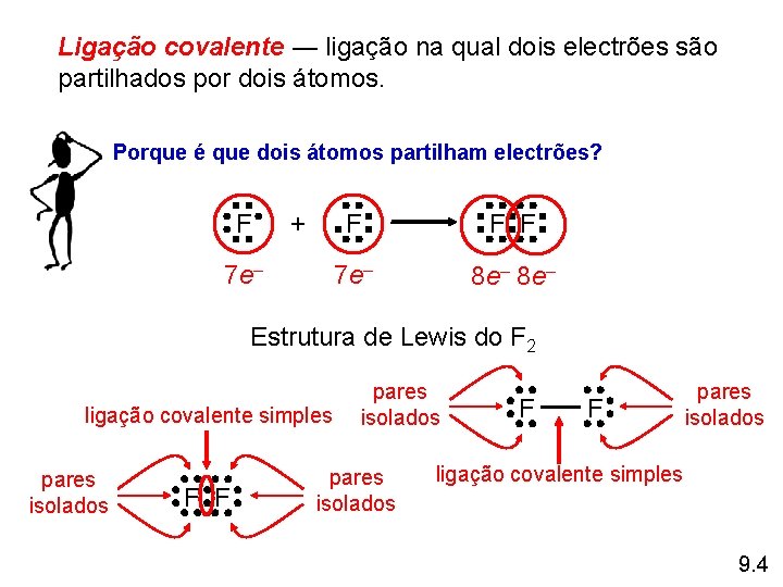 Ligação covalente ― ligação na qual dois electrões são partilhados por dois átomos. Porque Ligação covalente ― ligação na qual dois electrões são partilhados por dois átomos. Porque