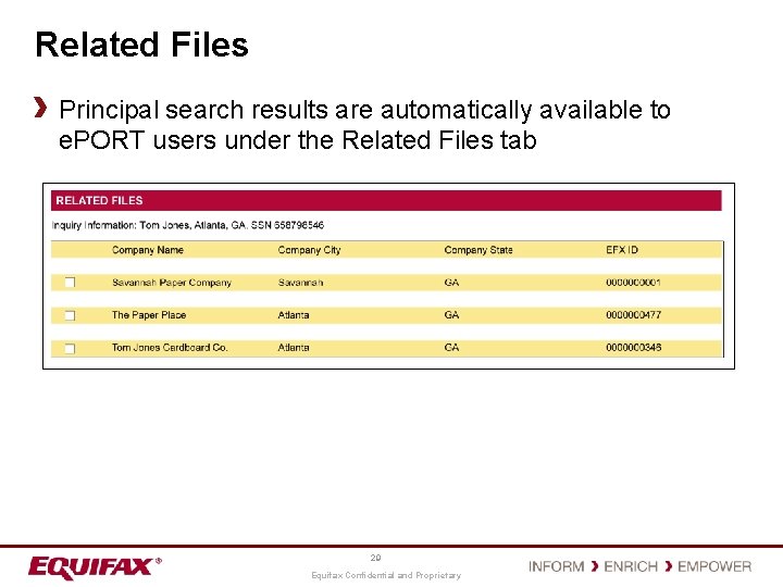 Related Files Principal search results are automatically available to e. PORT users under the