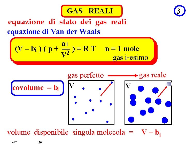 GAS REALI equazione di stato dei gas reali equazione di Van der Waals ai