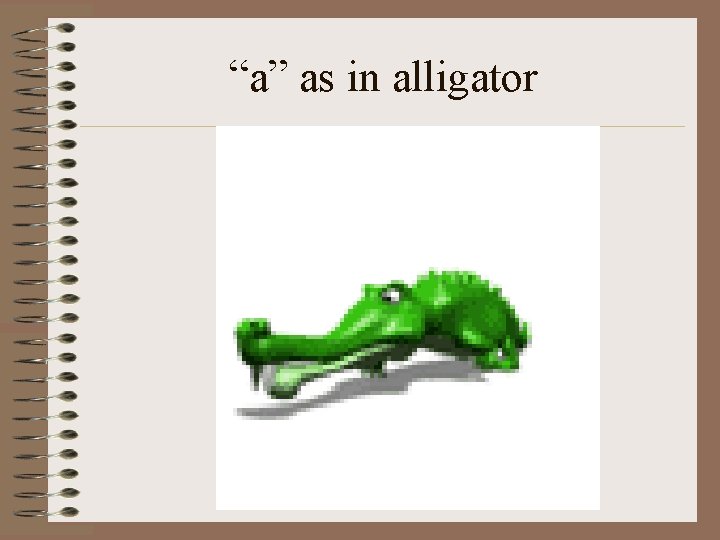 “a” as in alligator 