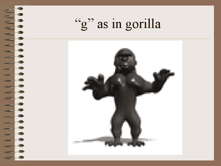“g” as in gorilla 