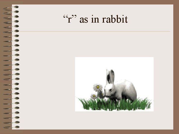 “r” as in rabbit 