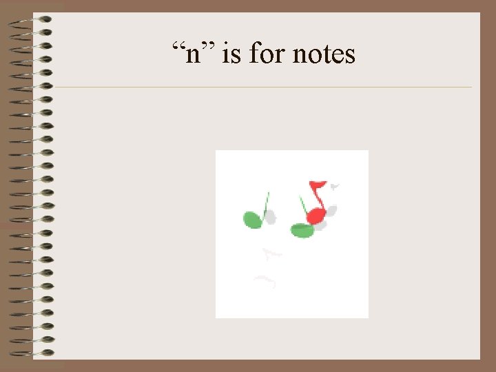 “n” is for notes 