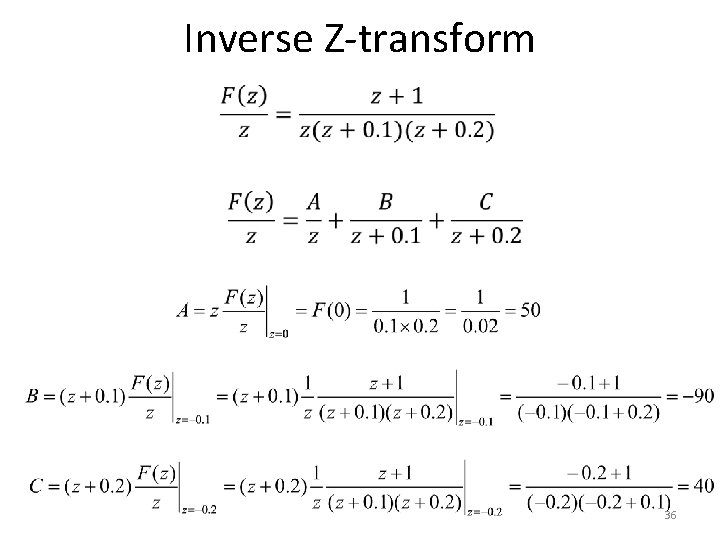 Inverse Z-transform 36 