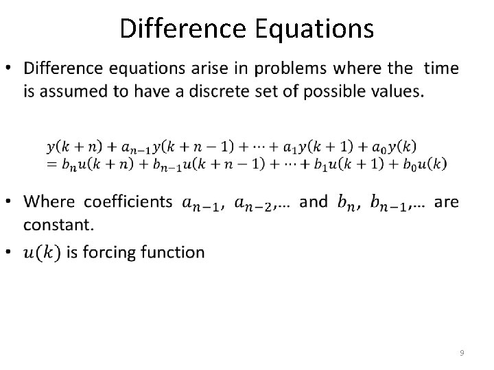 Difference Equations • 9 