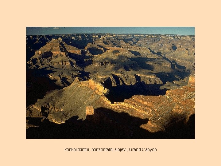 konkordantni, horizontalni slojevi, Grand Canyon 