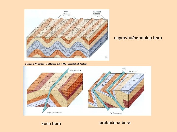 uspravna/normalna bora preuzeto iz: Wicander, R. & Monroe, J. S. (1999): Essentials of Geology