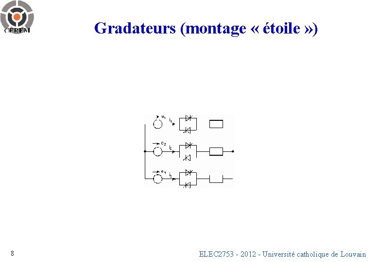 Gradateurs (montage « étoile » ) 8 ELEC 2753 - 2012 - Université catholique