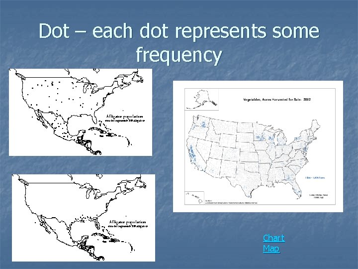 Dot – each dot represents some frequency Chart Map 