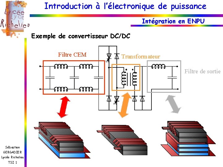 Introduction à l’électronique de puissance Intégration en ENPU Exemple de convertisseur DC/DC Filtre CEM