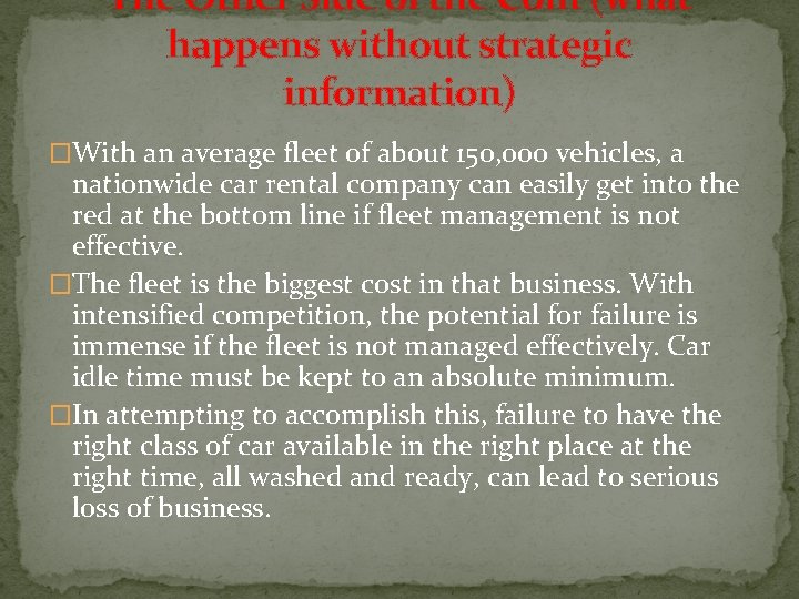 The Other Side of the Coin (what happens without strategic information) �With an average The Other Side of the Coin (what happens without strategic information) �With an average
