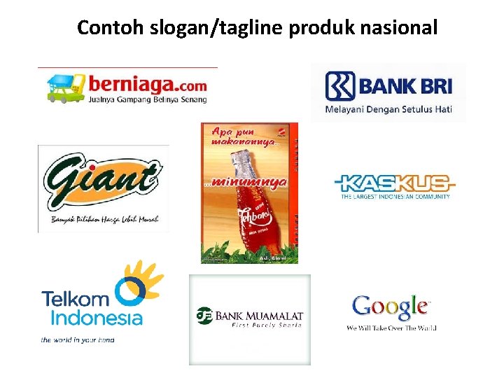 Contoh slogan/tagline produk nasional 