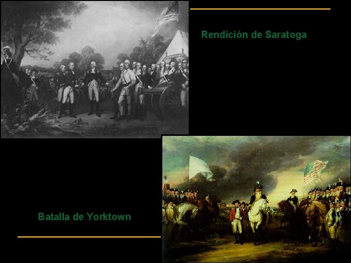 Rendición de Saratoga Batalla de Yorktown 