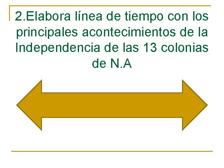 2. Elabora línea de tiempo con los principales acontecimientos de la Independencia de las