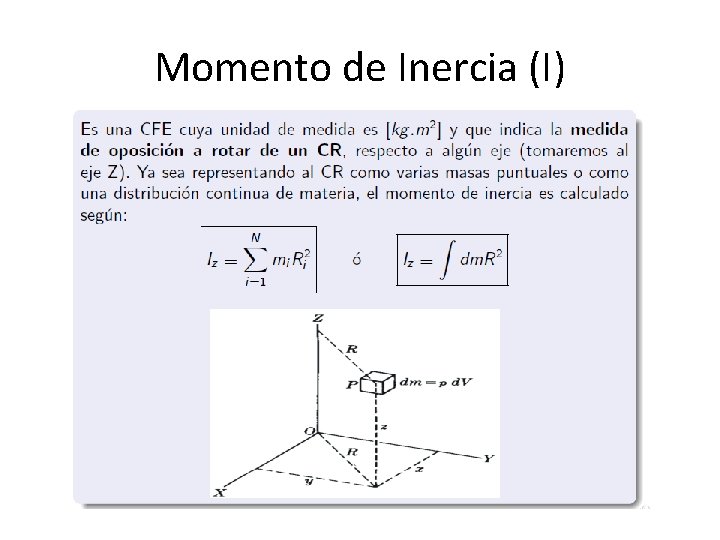 Momento de Inercia (I) 