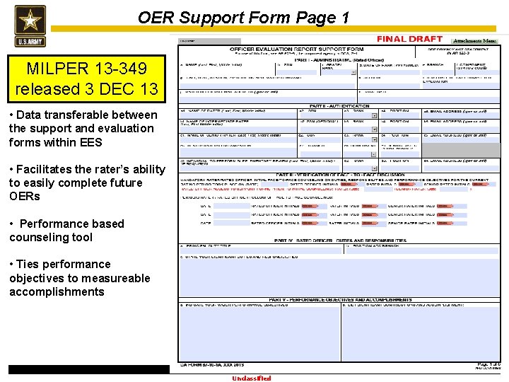 OER Support Form Page 1 MILPER 13 -349 released 3 DEC 13 • Data