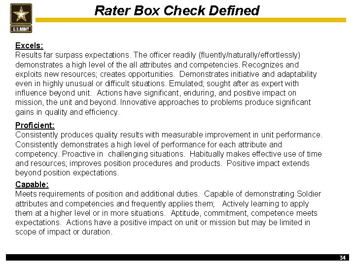 Rater Box Check Defined Excels: Results far surpass expectations. The officer readily (fluently/naturally/effortlessly) demonstrates