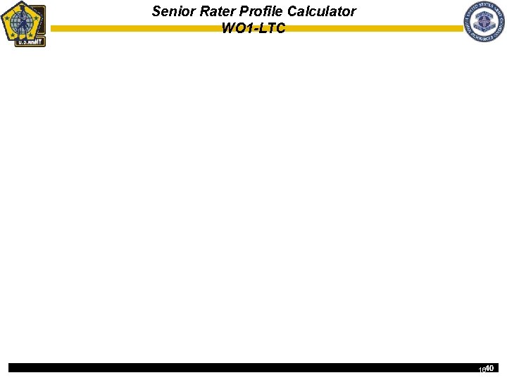 Senior Rater Profile Calculator WO 1 -LTC 1640 