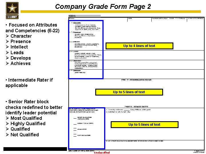 Company Grade Form Page 2 • Focused on Attributes and Competencies (6 -22) Ø
