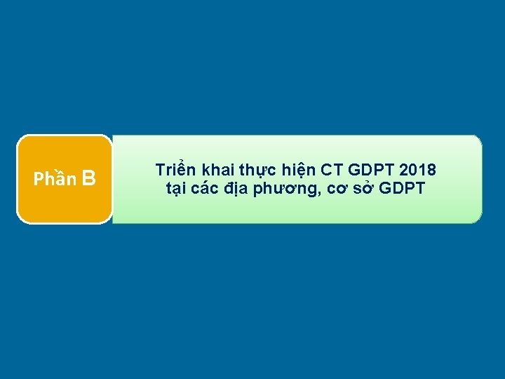 Phần B Triển khai thực hiện CT GDPT 2018 tại các địa phương, cơ