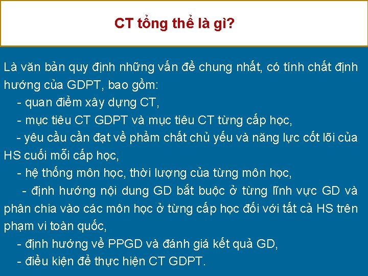 CT tổng thể là gì? Là văn bản quy định những vấn đề chung