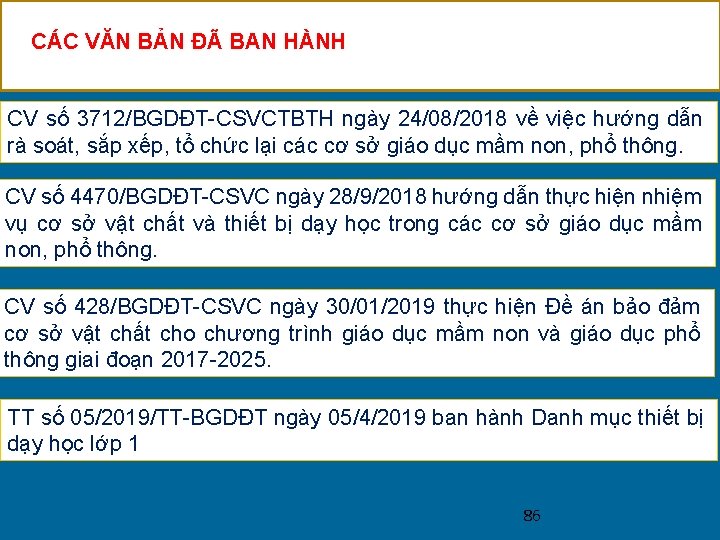 CÁC VĂN BẢN ĐÃ BAN HÀNH CV số 3712/BGDĐT-CSVCTBTH ngày 24/08/2018 về việc hướng