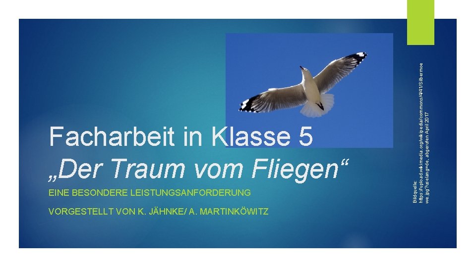 EINE BESONDERE LEISTUNGSANFORDERUNG VORGESTELLT VON K. JÄHNKE/ A. MARTINKÖWITZ Bildquelle: https: //upload. wikimedia. org/wikipedia/commons/4/41/Silbermoe