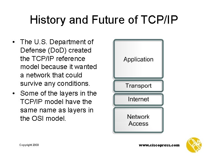 History and Future of TCP/IP • The U. S. Department of Defense (Do. D)