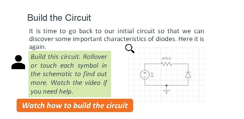 Build the Circuit It is time to go back to our initial circuit so Build the Circuit It is time to go back to our initial circuit so
