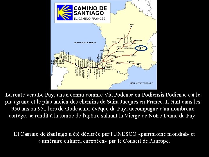 La route vers Le Puy, aussi connu comme Via Podense ou Podiensis Podiense est