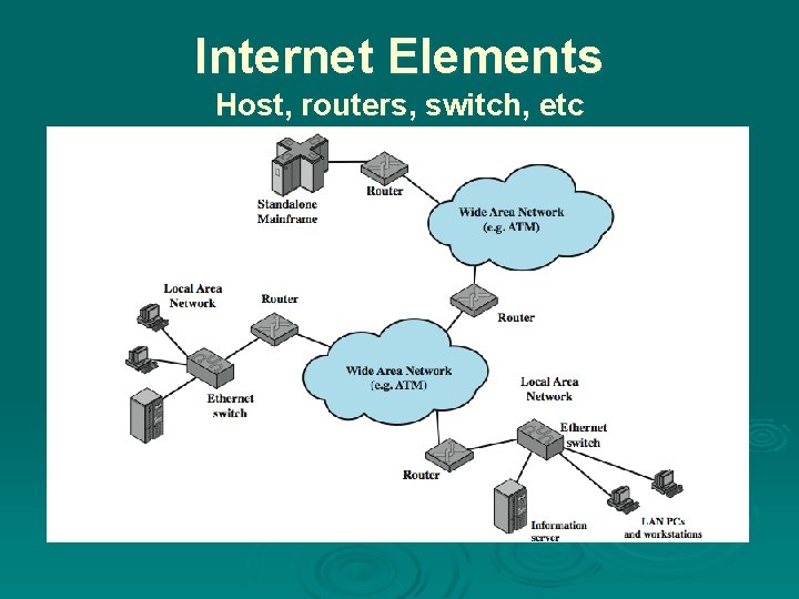 Internet Elements Host, routers, switch, etc 