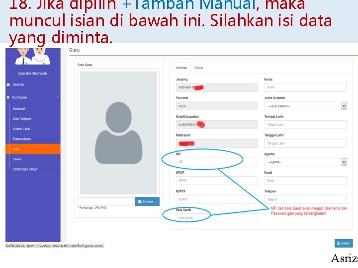 18. Jika dipilih +Tambah Manual, maka muncul isian di bawah ini. Silahkan isi data