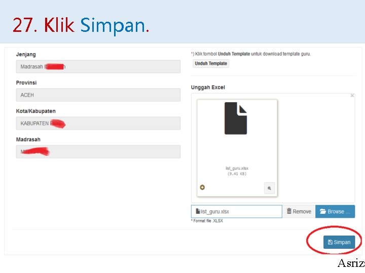 27. Klik Simpan. Asriza 