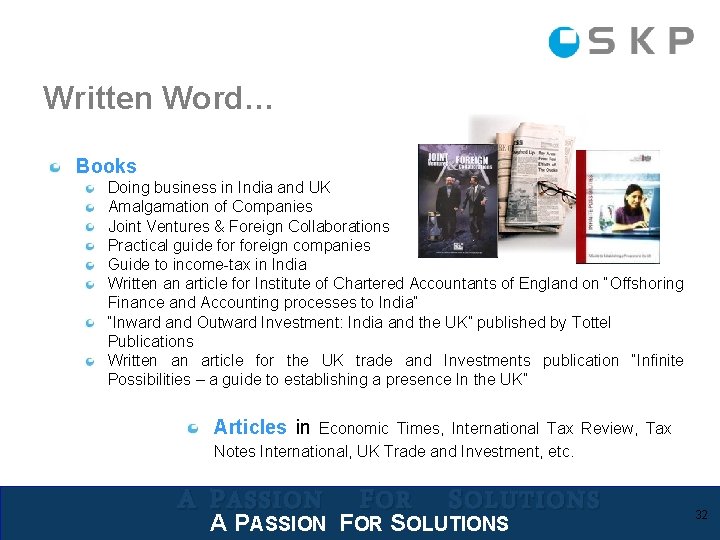 Written Word… Books Doing business in India and UK Amalgamation of Companies Joint Ventures