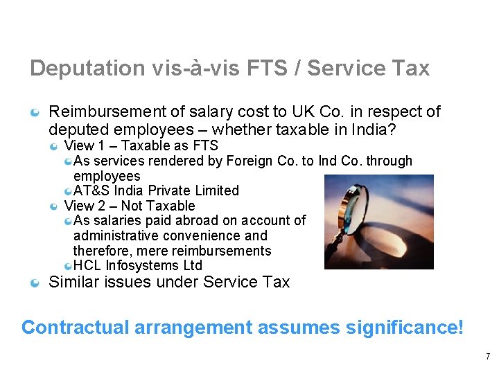 Deputation vis-à-vis FTS / Service Tax Reimbursement of salary cost to UK Co. in