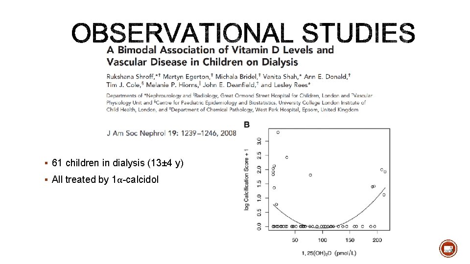 § 61 children in dialysis (13± 4 y) § All treated by 1α-calcidol 